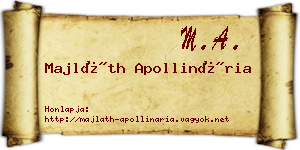 Majláth Apollinária névjegykártya
